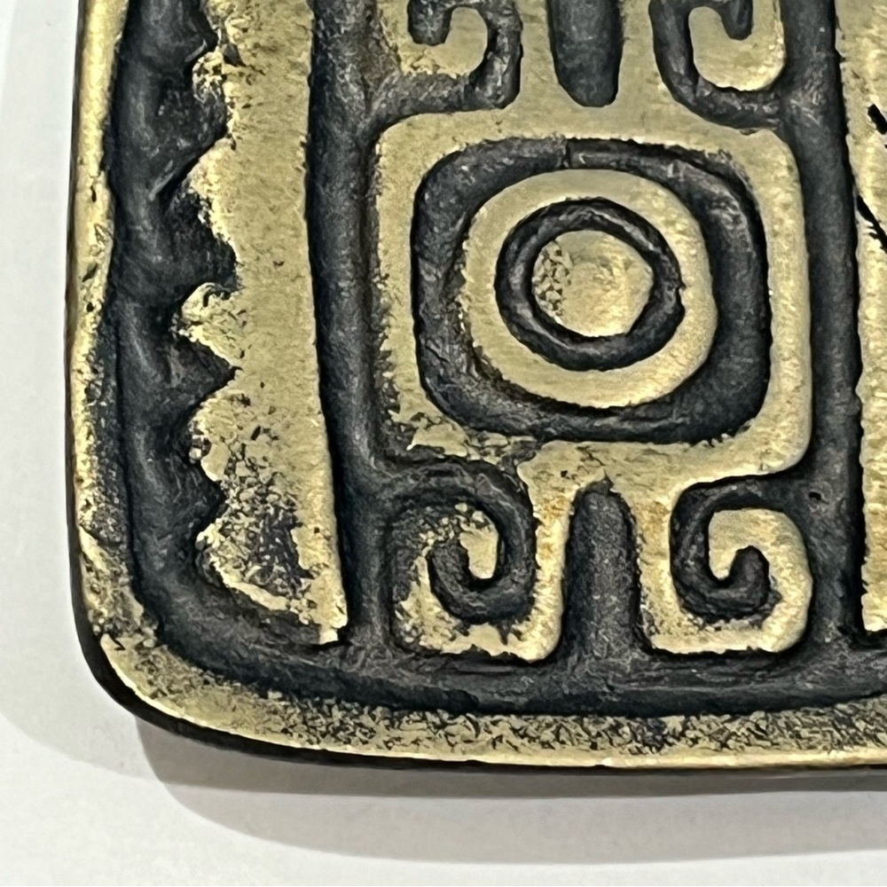 Set Of 2 Vintage Metal Belt Buckles Native American Inspired And 708 Steel - Picture 9 of 16